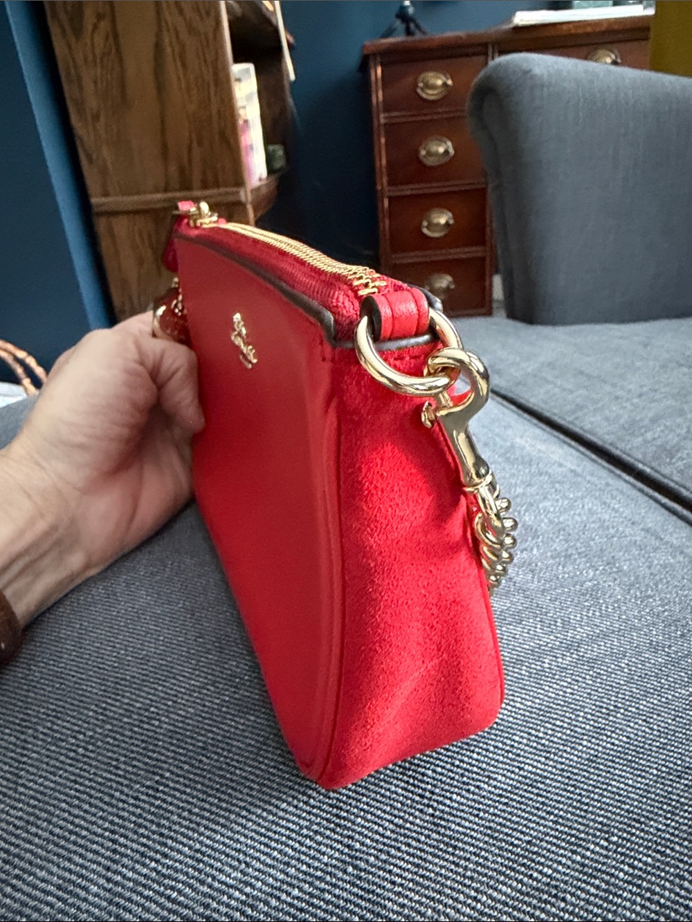 Coach Red Leather Mini Shoulder Bag with Gold Chain - Selena Gomez partnership - Picture 7 of 9